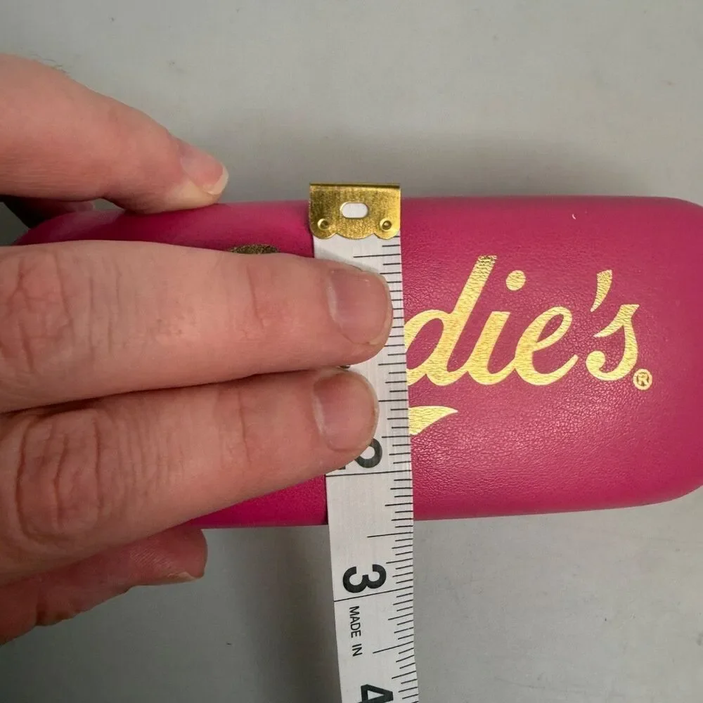 CANDIE'S Pink Sunglasses Eye Glasses Glass Hard Case Gold Lettering - EUC-